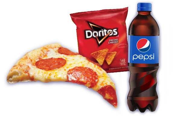 Pizza, Chips & Drink Combo Pizza, Chips and Drink Combo