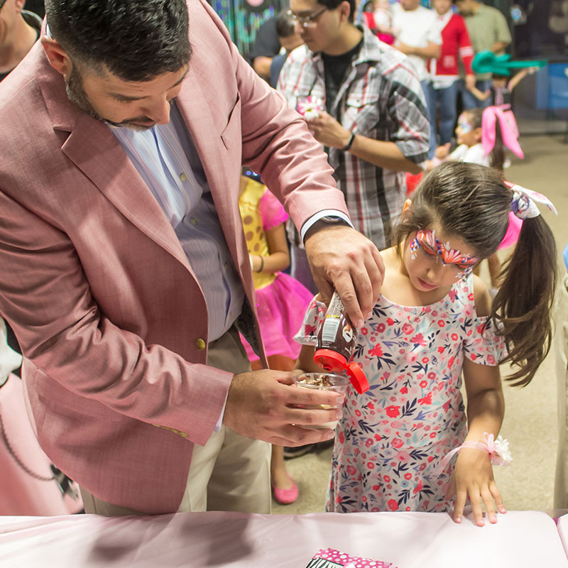 guests enjoy dessert at private event